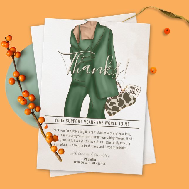 Skilsmässa Party Tacksamhetskort Tack Kort (Divorce Party Thank You Card)
