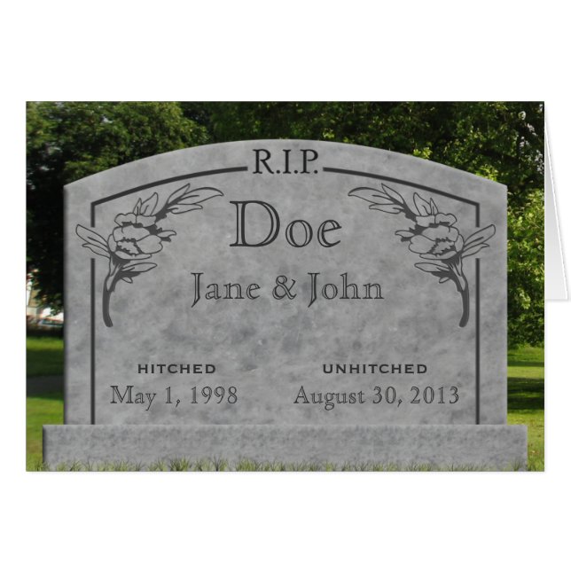 Skilsmässa - RIP-kort - ändra text Hälsningskort (Framsidan Horizontal)