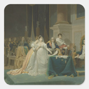 Skilsmässan av empressen Josephine (1763-1814) 1 Fyrkantigt Klistermärke