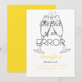 Skilsmässofest Champagne Slutet på ett Misstag Inbjudningar