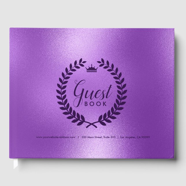 Skimbar Lila Bakre och Lila Laurel-andedräkt Gästböcker (Framsida)