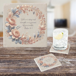 Skimbar persika och blå Anpassade, bibelverse Stenunderlägg