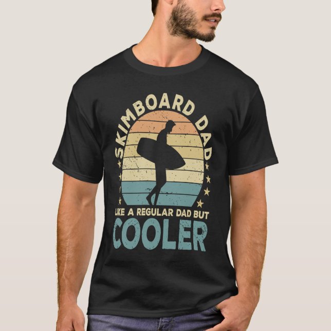 Skimboard Dad Skimboarder  Skimboarding T Shirt (Framsida)