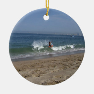 Skimboarder framgång julgransprydnad keramik