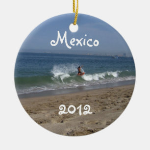 Skimboarder framgång; Mexico souvenir Julgransprydnad Keramik