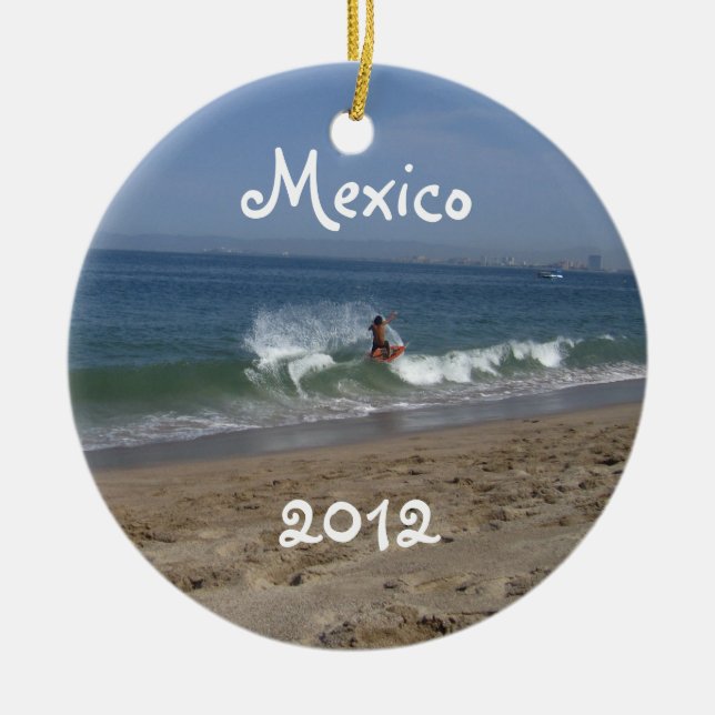 Skimboarder framgång; Mexico souvenir Julgransprydnad Keramik (Framsidan)