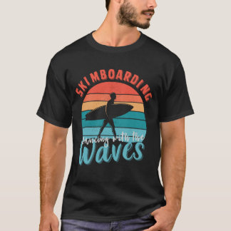 Skimboardering med vågar t shirt