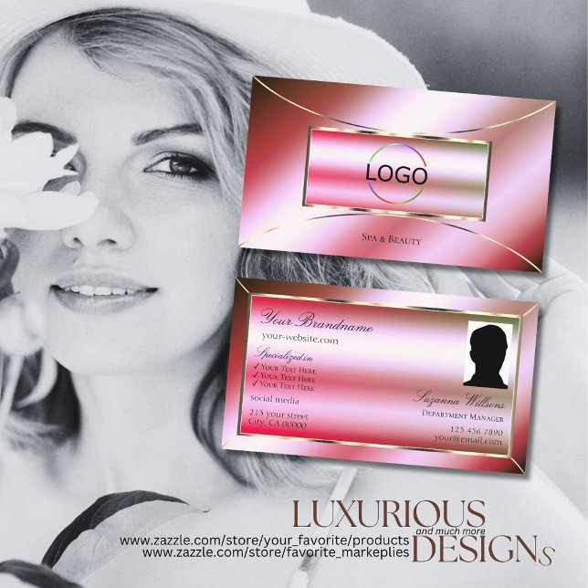 Skimmerlig övertoning av Rosa Grönt med Logotyp oc Visitkort (Skapare uppladdad)