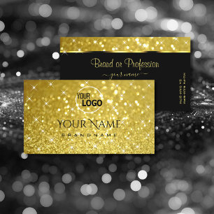 Skimmery Guld Glitter mousserande stjärnor och Log Visitkort