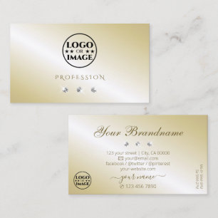 Skimmery Light Cream Sparkling Diamonds med Logoty Visitkort