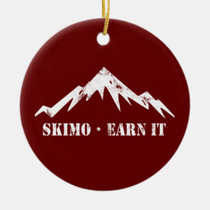 Skimo, tjäna den julgransprydnad keramik