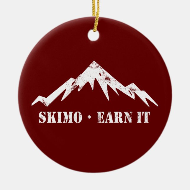 Skimo, tjäna den julgransprydnad keramik (Framsidan)