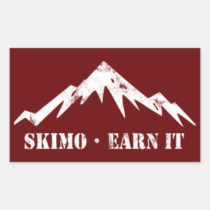 Skimo, tjäna den rektangulärt klistermärke