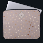 Skimra punkter Mönster med Monogram Laptop Sleeve<br><div class="desc">Snyggt och chic,  den här designen har en underbar lila av pastellerna som täcks av en skuggande punkt i mönster. En liten kvadrat ram i matchande toner omger monogrammet som du kan anpassa med din egen önskade initiering.</div>
