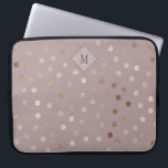 Skimra punkter Mönster med Monogram Laptop Sleeve<br><div class="desc">Snyggt och chic,  den här designen har en underbar lila av pastellerna som täcks av en skuggande punkt i mönster. En liten kvadrat ram i matchande toner omger monogrammet som du kan anpassa med din egen önskade initiering.</div>