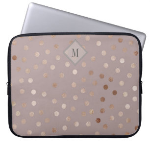 Skimra punkter Mönster med Monogram Laptop Sleeve