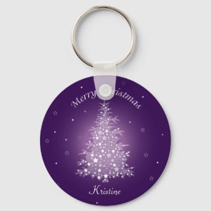 Skimrande Amethyst julgran Keychain Nyckelring