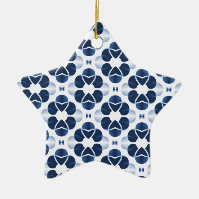 Skimrande glam Star Ornament, Mörk blått Julgransprydnad Keramik (Framsidan)
