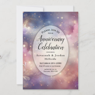 Skimrande kelestial Stardust Himmel-årsdag Inbjudningar
