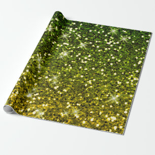Skimrande mörk - gröna guldglitter presentpapper