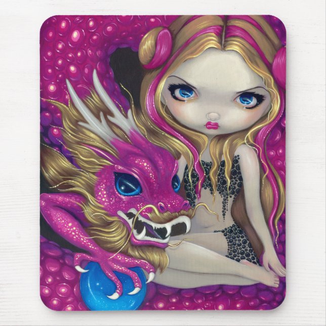 "Skimrande rosa drake" Mousepad Musmatta (Framsidan)