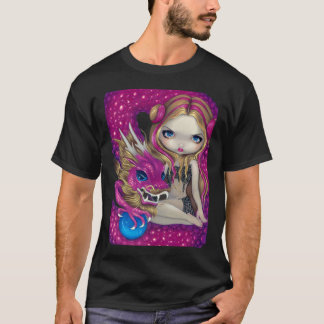 Skimrande rosa drakeskjorta tee shirt