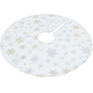 Skimrande snö julgransmatta borstad polyester