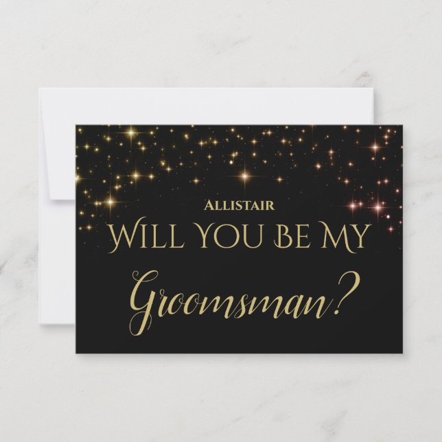 Skimrande Sparkles.. Kommer du att bli min Groomsm OSA Kort (Framsida)