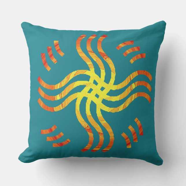 Skimrande stam- sol utomhuskudde (Framsida)