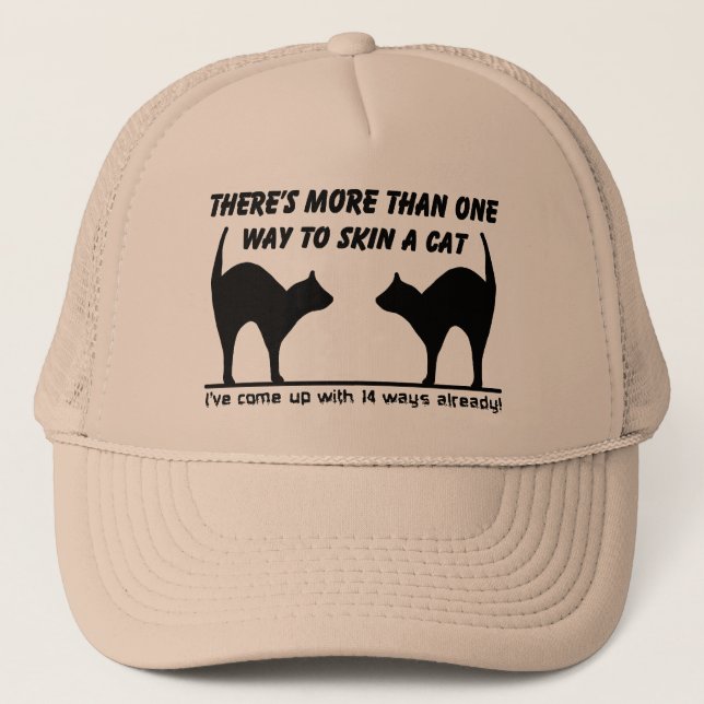 Skin A Cat Funny Hat Humor Keps (Framsida)