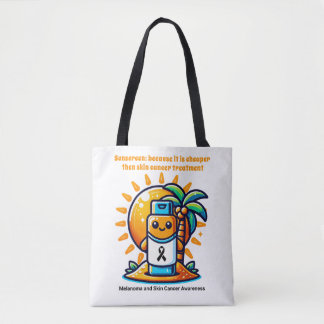 Skin Caner Melanoma Awareness Beach Tote bag Tygkasse