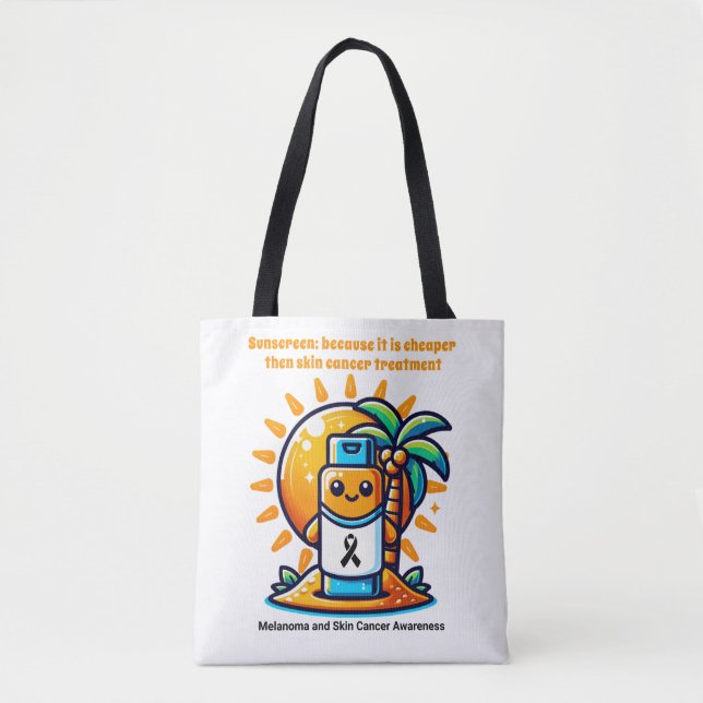 Skin Caner Melanoma Awareness Beach Tote bag Tygkasse (Framsida)