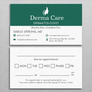 Skin Care Dermatolog Office Möte Visitkort