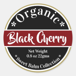 Skin Care Product Label Black Guld Red Collection Runt Klistermärke