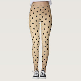Skin färg, polka dots mönster leggings
