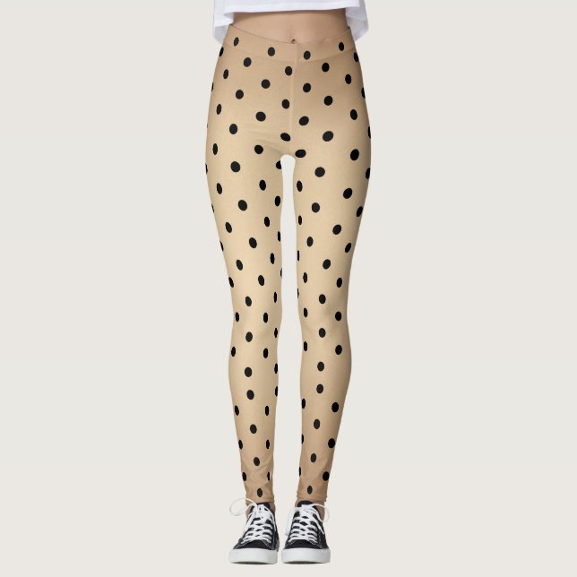 Skin färg, polka dots mönster leggings (Framsida)