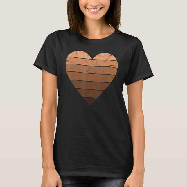 Skin Tone Heart Black History Melanin Afro African T Shirt (Framsida)