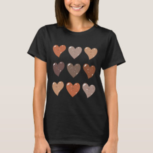 Skin Tone Hearts African American Black History T Shirt