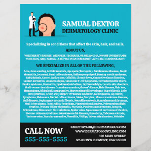 Skin Villkor, Dermatolog, Dermatologi Clinic Reklamblad