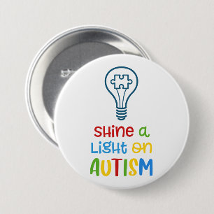 Skina en ljus på autismknappen knapp