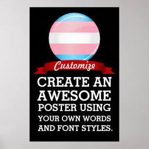 Skina flagga för rundaTransgenderpride Poster
