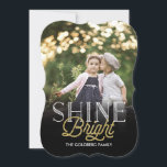 Skina fotokort för Bright Helgdag Julkort<br><div class="desc">Alternativ för en urklippsform eller texturerad papper för ett extra-speciellt kort.</div>