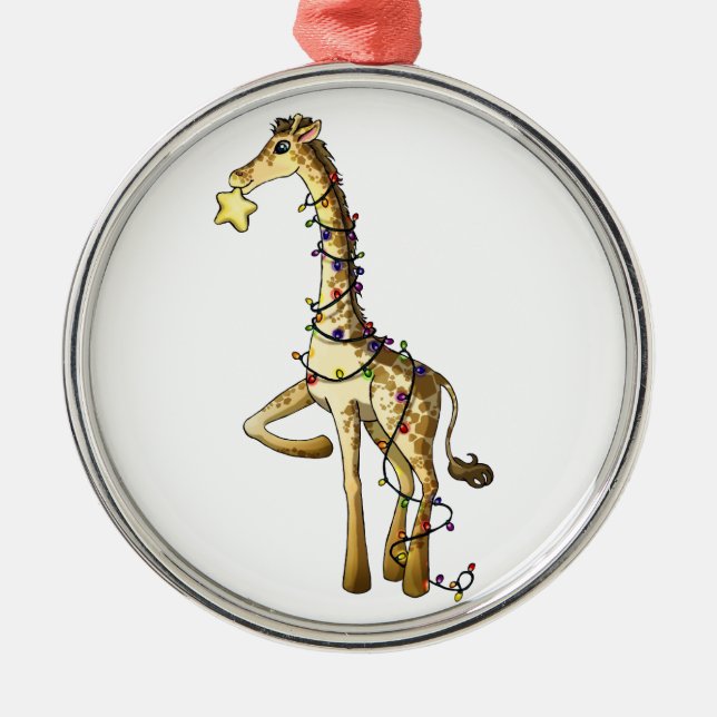 Skina giraff julgransprydnad metall (Framsidan)
