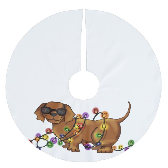 Skina hund julgransmatta borstad polyester (Framsidan)