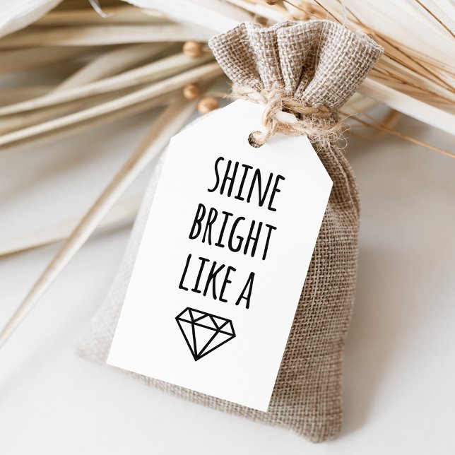 Skina ljust som en Diamond Kraft Gift-Märkre Presentetikett (Skapare uppladdad)