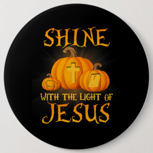 Skina med Jesus Christian Halloween. Knapp