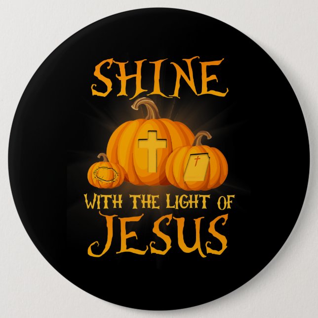 Skina med Jesus Christian Halloween. Knapp (Framsida)