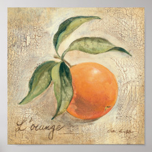 Skina orange frukt för runda poster