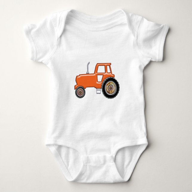Skina orange traktor tee shirt (Framsida)