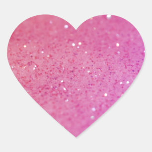 Skina shock rosaglitter -, Sparkles Hjärtformat Klistermärke